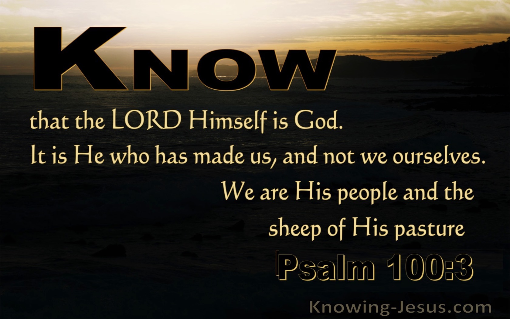 Psalm 100:3 Know That The Lord Is God (black)